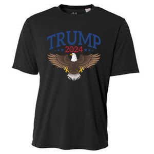 Trump 2024 Eagle Patriotic Emblem Cooling Performance Crew T-Shirt