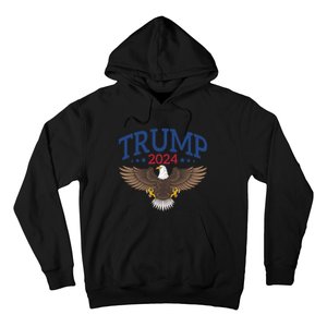 Trump 2024 Eagle Patriotic Emblem Hoodie