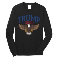 Trump 2024 Eagle Patriotic Emblem Long Sleeve Shirt