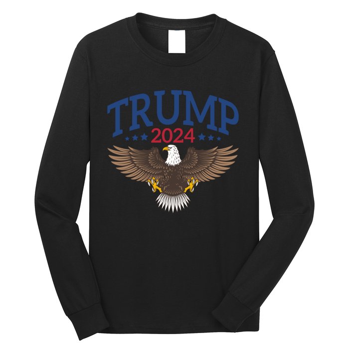 Trump 2024 Eagle Patriotic Emblem Long Sleeve Shirt