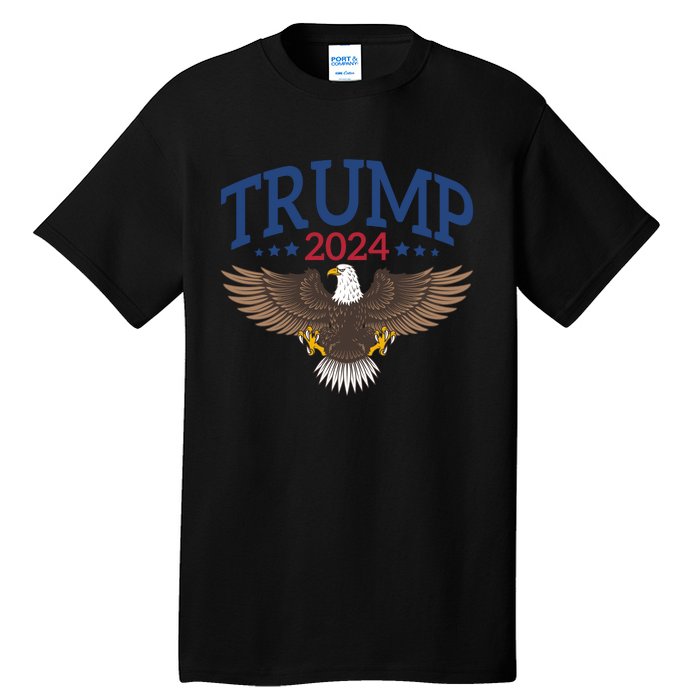 Trump 2024 Eagle Patriotic Emblem Tall T-Shirt