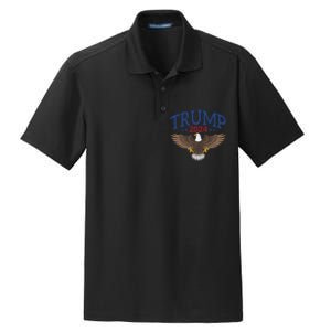 Trump 2024 Eagle Patriotic Emblem Dry Zone Grid Polo