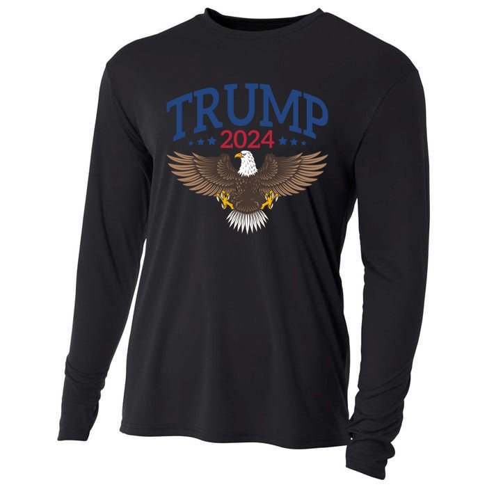 Trump 2024 Eagle Patriotic Emblem Cooling Performance Long Sleeve Crew