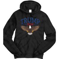 Trump 2024 Eagle Patriotic Emblem Tie Dye Hoodie