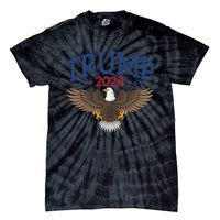 Trump 2024 Eagle Patriotic Emblem Tie-Dye T-Shirt