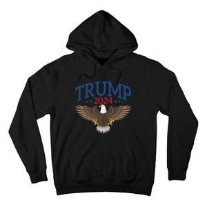 Trump 2024 Eagle Patriotic Emblem Tall Hoodie