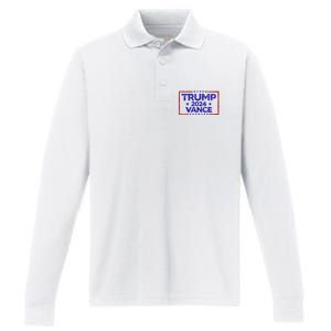 Trump 2024 Election For Republicans Trump Vance 2024 Performance Long Sleeve Polo