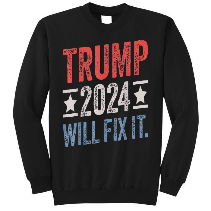 Trump 2024 Election Will Fix It Distressed Vintage Flag Sweatshirt