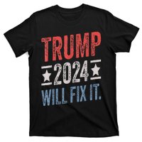 Trump 2024 Election Will Fix It Distressed Vintage Flag T-Shirt