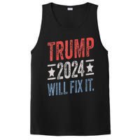 Trump 2024 Election Will Fix It Distressed Vintage Flag PosiCharge Competitor Tank