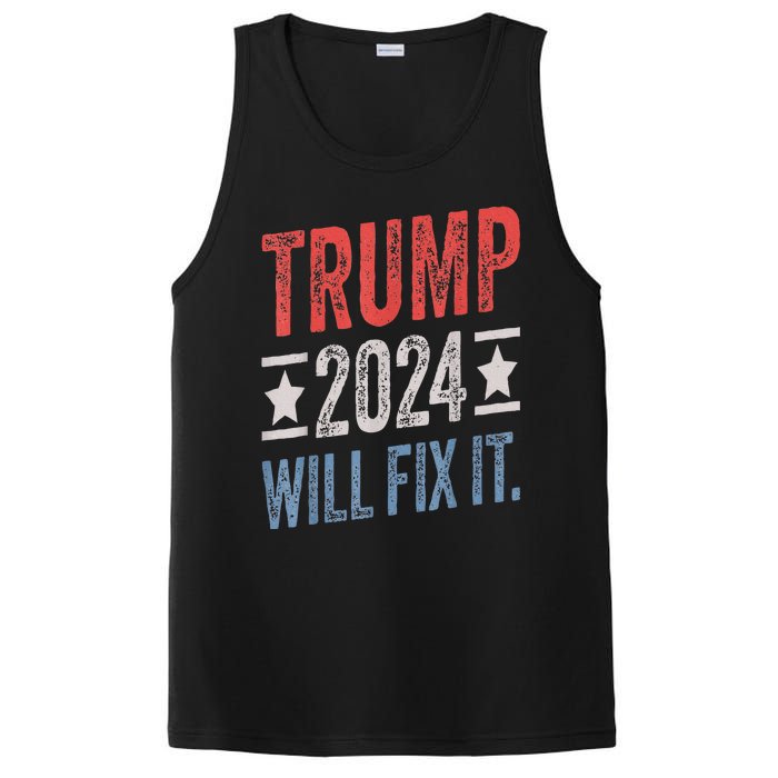 Trump 2024 Election Will Fix It Distressed Vintage Flag PosiCharge Competitor Tank