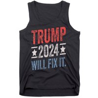 Trump 2024 Election Will Fix It Distressed Vintage Flag Tank Top