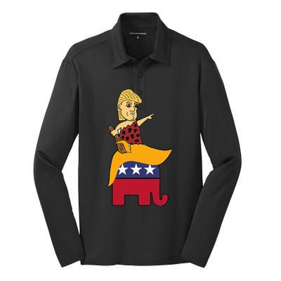 Trump 2024 Elephant Silk Touch Performance Long Sleeve Polo