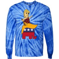 Trump 2024 Elephant Tie-Dye Long Sleeve Shirt