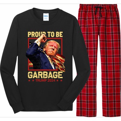 Trump 2024 Election Proud To Be Garbage Vote Trump President Long Sleeve Pajama Set