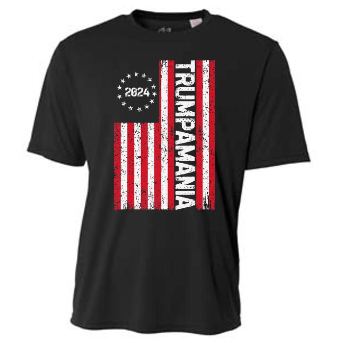 Trump 2024 Election Vintage Us Flag Vote Trumpamania Patriot Cooling Performance Crew T-Shirt