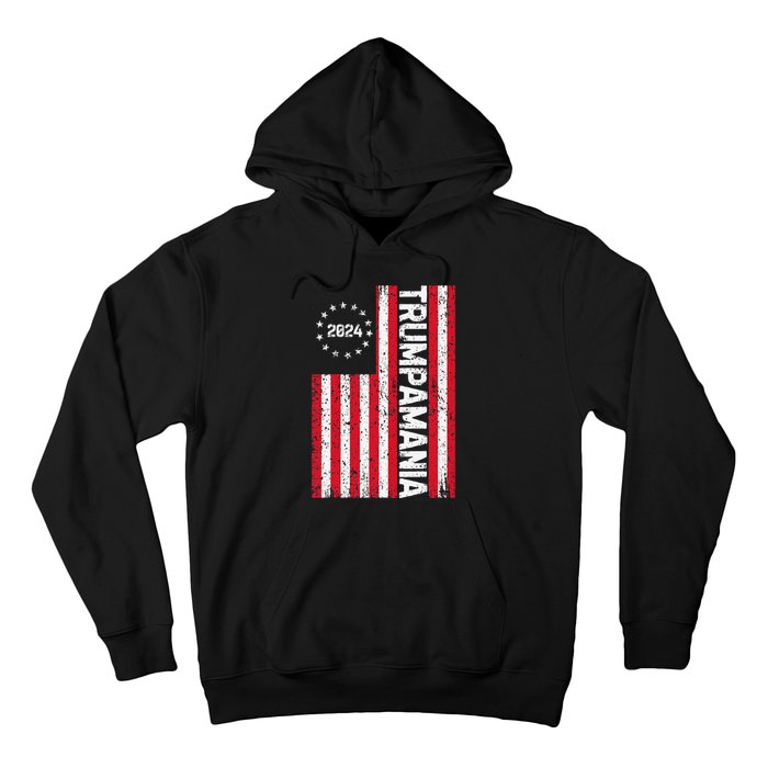 Trump 2024 Election Vintage Us Flag Vote Trumpamania Patriot Hoodie