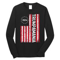 Trump 2024 Election Vintage Us Flag Vote Trumpamania Patriot Long Sleeve Shirt