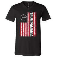 Trump 2024 Election Vintage Us Flag Vote Trumpamania Patriot V-Neck T-Shirt