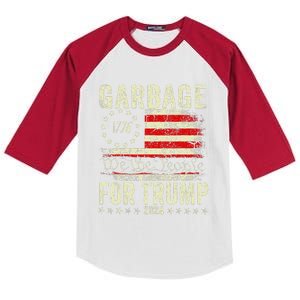 Trump 2024 Election Garbage Vote For Trump President Us Flag Kids Colorblock Raglan Jersey