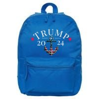 Trump 2024 Election American Flag Anchor Cool Gift 16 in Basic Backpack