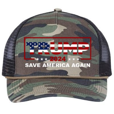 Trump 2024 Election Save America Again Conservative Gift Retro Rope Trucker Hat Cap