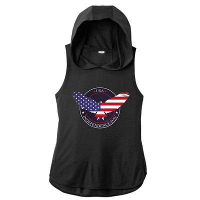 Trump 2024 Election . Take America Great 4th Of July Ladies PosiCharge Tri-Blend Wicking Draft Hoodie Tank