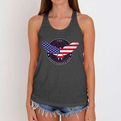 Trump 2024 Election . Take America Great 4th Of July Women's Knotted Racerback Tank