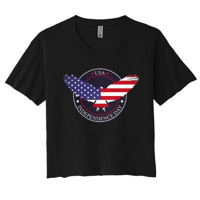 Trump 2024 Election . Take America Great 4th Of July Women's Crop Top Tee