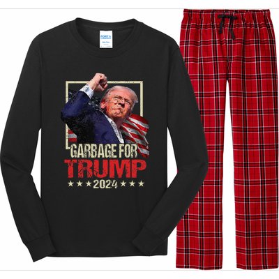 Trump 2024 Election Garbage For Trump Vote Trump President Long Sleeve Pajama Set