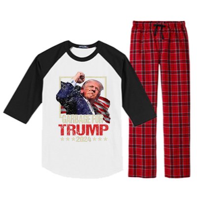 Trump 2024 Election Garbage For Trump Vote Trump President Raglan Sleeve Pajama Set