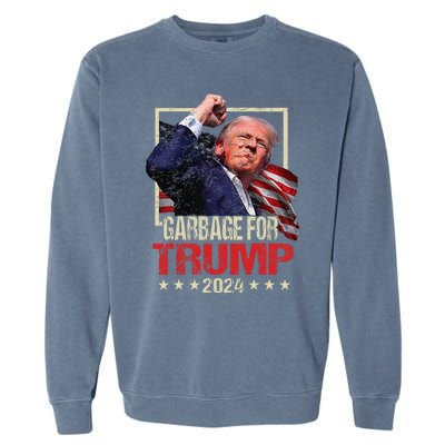 Trump 2024 Election Garbage For Trump Vote Trump President Garment-Dyed Sweatshirt