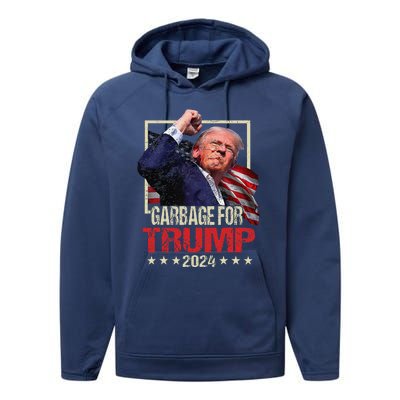 Trump 2024 Election Garbage For Trump Vote Trump President Performance Fleece Hoodie