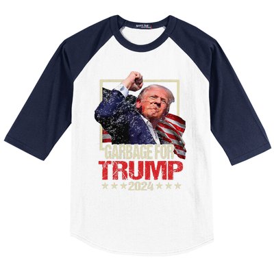 Trump 2024 Election Garbage For Trump Vote Trump President Baseball Sleeve Shirt