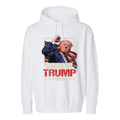 Trump 2024 Election Garbage For Trump Vote Trump President Garment-Dyed Fleece Hoodie