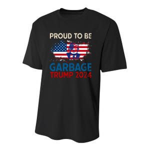 Trump 2024 Election Proud To Be Garbage Vote Trump President Youth Performance Sprint T-Shirt