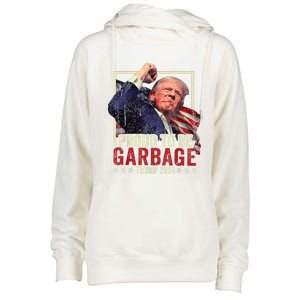 Trump 2024 Election Proud To Be Garbage Vote Trump President Womens Funnel Neck Pullover Hood