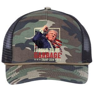 Trump 2024 Election Proud To Be Garbage Vote Trump President Retro Rope Trucker Hat Cap