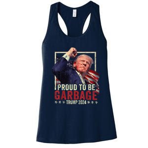 Trump 2024 Election Proud To Be Garbage Vote Trump President Women's Racerback Tank