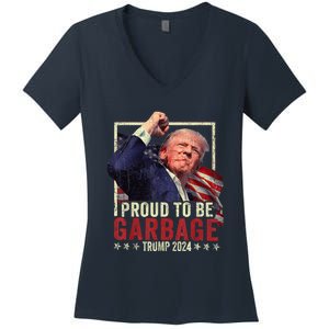 Trump 2024 Election Proud To Be Garbage Vote Trump President Women's V-Neck T-Shirt