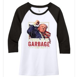 Trump 2024 Election Proud To Be Garbage Vote Trump President Women's Tri-Blend 3/4-Sleeve Raglan Shirt