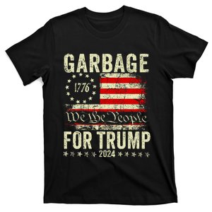 Trump 2024 Election Garbage Vote For Trump President Us Flag T-Shirt