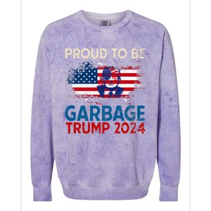 Trump 2024 Election Proud To Be Garbage Vote Trump Presiden Colorblast Crewneck Sweatshirt