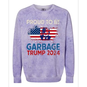 Trump 2024 Election Proud To Be Garbage Vote Trump Presiden Colorblast Crewneck Sweatshirt