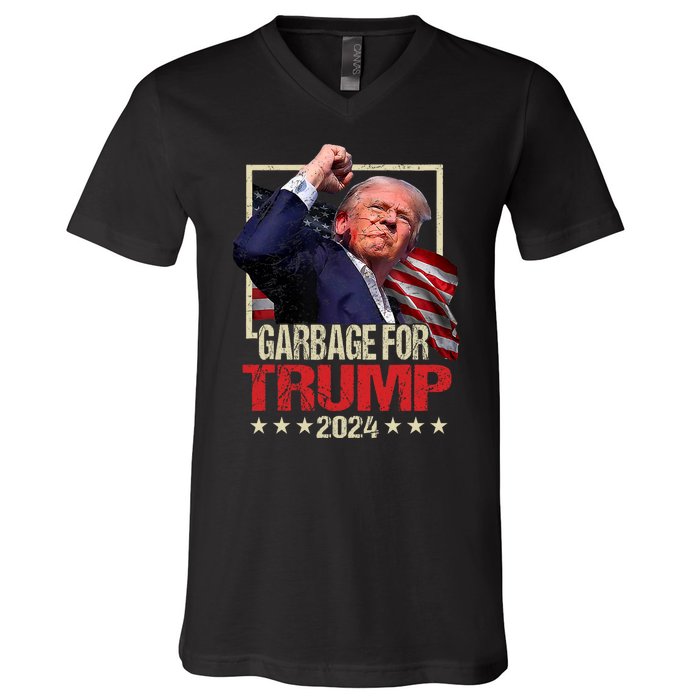 Trump 2024 Election Garbage For Trump Vote Trump President V-Neck T-Shirt