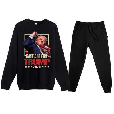 Trump 2024 Election Garbage For Trump Vote Trump President Premium Crewneck Sweatsuit Set