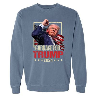 Trump 2024 Election Garbage For Trump Vote Trump President Garment-Dyed Sweatshirt