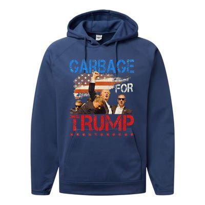 Trump 2024 Election Proud To Be Garbage Vote Trump President Performance Fleece Hoodie