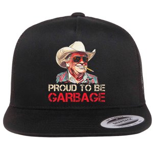 Trump 2024 Election Proud To Be Garbage Vote Trump President Flat Bill Trucker Hat