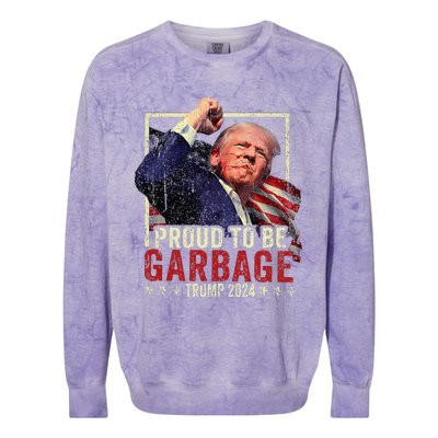 Trump 2024 Election Proud To Be Garbage Vote Trump President Colorblast Crewneck Sweatshirt